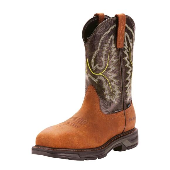 ARIAT Men's Workhog Xt Coil Wide Square Toe Carbon Toe Work Boot Sz 13 Brown - Picture 1 of 13